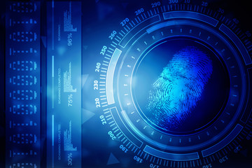 Obraz na płótnie Canvas Fingerprint Searching Software. Identity Check
