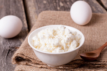 fresh cottage cheese closeup
