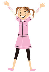 女の子　バンザイ