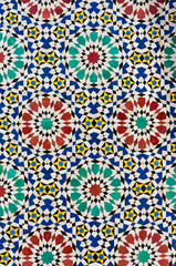 Ancient oriental colourful mosaic from Morocco.