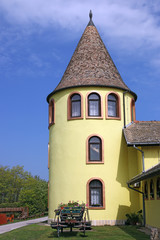 Fototapeta na wymiar castle yellow tower East Europe