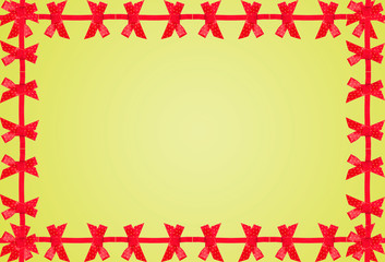 elegant yellow background with red bow.
