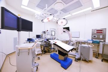 equipment and medical devices in modern operating room