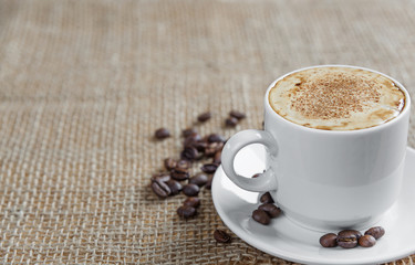 Cup of coffee and a space for text