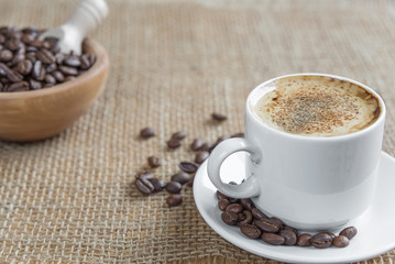 Cup of coffee and a space for text