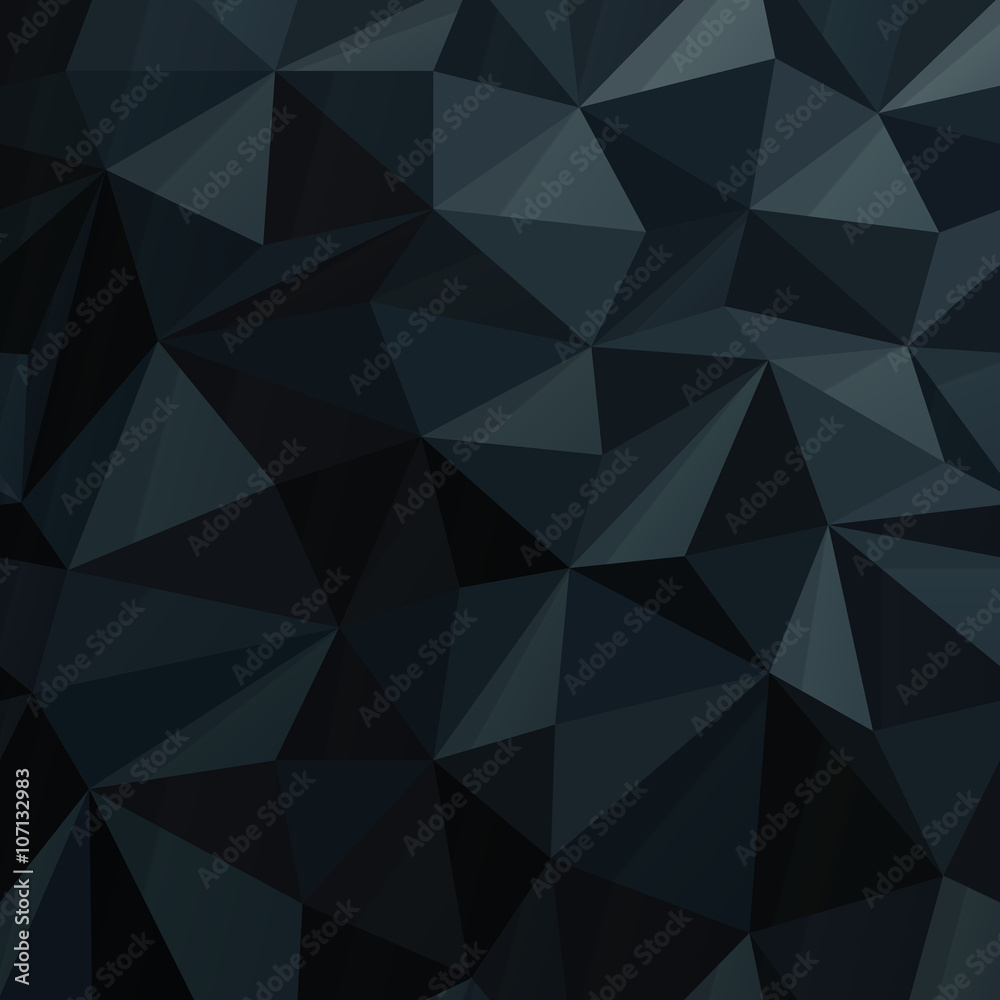 Poster triangular low poly dark blue pattern