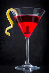 Cosmopolitan cocktail on black background
