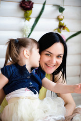 Happy mother and daughter