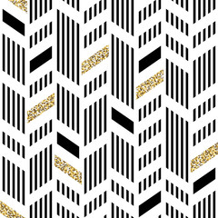 Seamless Chevron Pattern. Art Deco Abstract Background. Glitteri