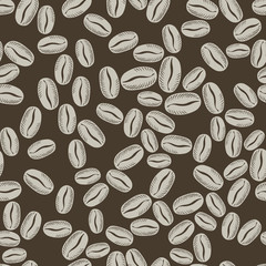 Coffee beans seamless pattern