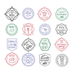 Vintage set of restaurant signs