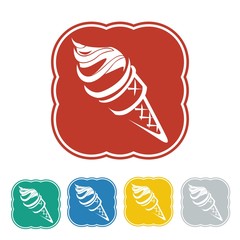 Ice Cream Sweet Desert Food Logo Icon Vector