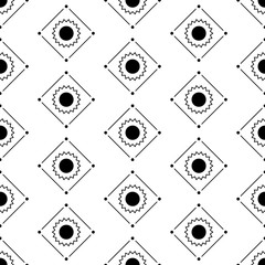 Vector seamless pattern. Modern stylish texture. Minimalistic simple design. Repeating geometric tiles with dotted square the circle within which. 