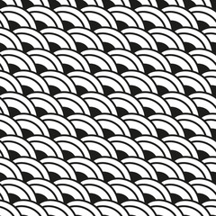 Seamless black and white pattern, squama, boho style. Repeating background. Cloth design, wallpaper, wrapping. Vector.