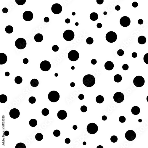 Polka Dots Seamless Pattern Black And White Template Abstract Black And White Template Abstract Geometric Round Texture