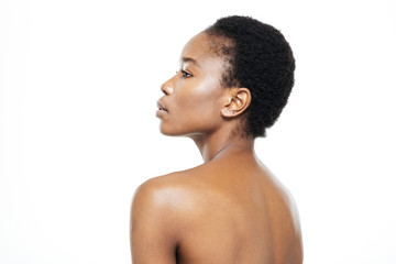 Obraz na płótnie Canvas Afro american woman with fresh skin
