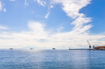 The waterfront of Thessaloniki, Greece, on a sunny day