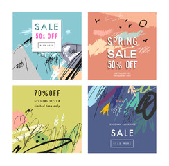 Obraz premium Collection of Sale banners. Sale template, tag, poster. 