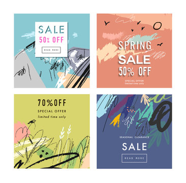 Collection of Sale banners. Sale template, tag, poster. 