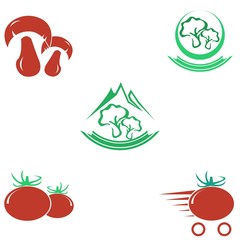 Fresh Vegetable & Fruit Illustration Vector Icon Logo