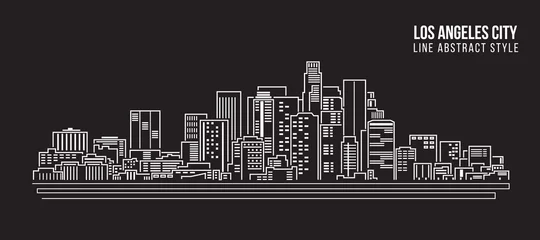 Fotobehang Cityscape Building Line art Vector Illustration design - Los Angeles City © ananaline