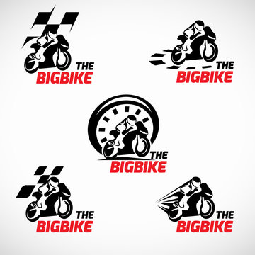 Black and red The bigbike logo vector design