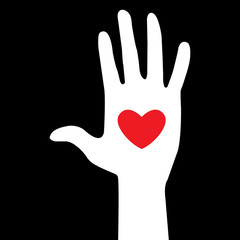Obraz premium hand with heart