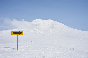 大雪山・旭岳の標識
