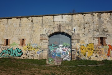 Fort smeared by graffiti