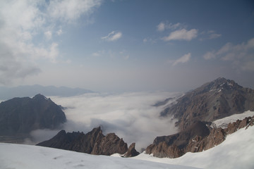 Fototapeta na wymiar Tian Shan mountains. View from summit