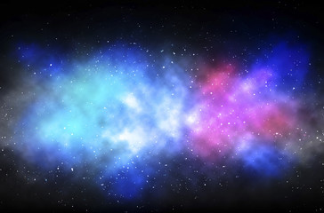 Colorful Space Nebula, Over Background