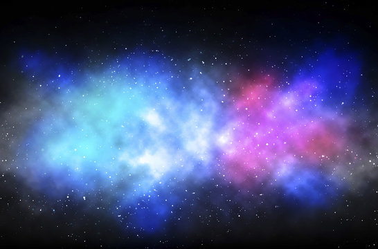Colorful Space Nebula, Over Background © memorystockphoto
