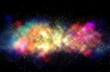 Naklejka premium Colorful Space Nebula, Over Background