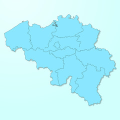 Obraz na płótnie Canvas Belgium blue map on degraded background vector
