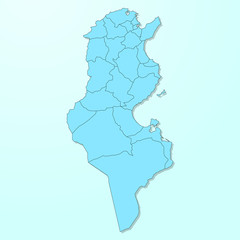 Tunisia blue map on degraded background vector