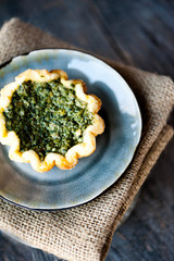 Mini spinach tart