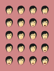 emotional faces set