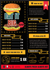 Brochure or poster Restaurant  food menu with Chalkboard Backgro - 107145559