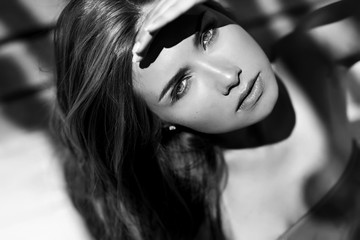 Portrait of sexy woman, bw