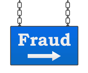 Fraud Blue Hanging Signboard 