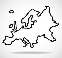 Abstract outline of Europe map