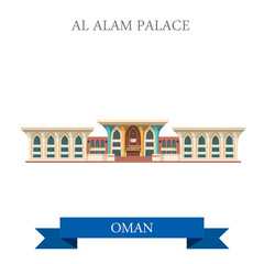 Al Alam Palace in Muscat Oman vector flat attraction travel