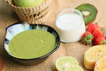 spinach soup with breakfast