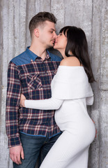 Beautiful couple in love. Pregnancy.