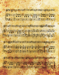 old music note and vintage effect, musical background.