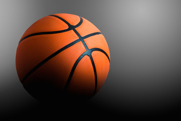 Single Basketball on a black and white background