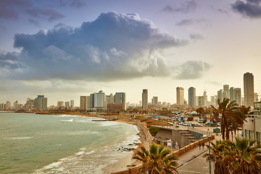 Tel Aviv, Israel. View From Jaffa At Sunrise