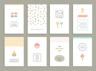 Cute cards with sweets.