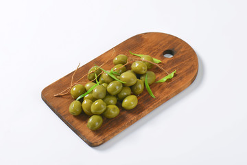 Fresh green olives