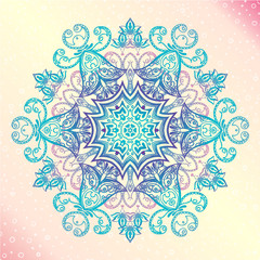 Mandala. Floral vintage round amulet tatoo